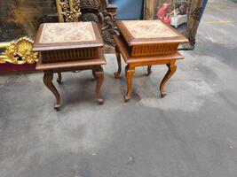 Paire de pouf en chêne 